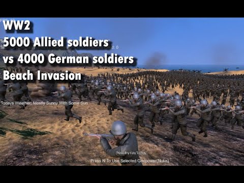 WW2 - 5000 Allied soldiers vs 4000 German soldiers - Ultimate Epic battle simulator