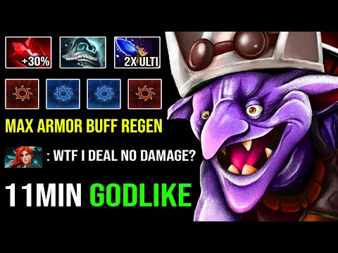 WTF 11MIN GODLIKE Solo Mid 1v5 Boss Timbersaw Crazy Armor Buff 100% Tank Everything on the Map DotA