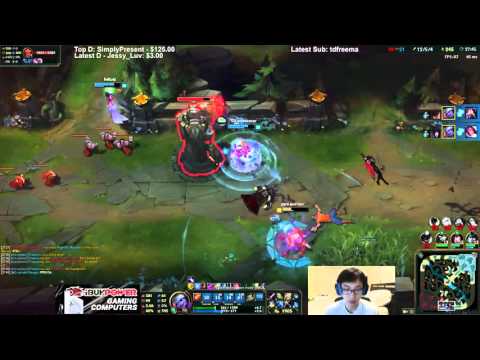 [11/6/15] Doublelift duo Reginald - First Tristana Quadra Kill - League of Legends
