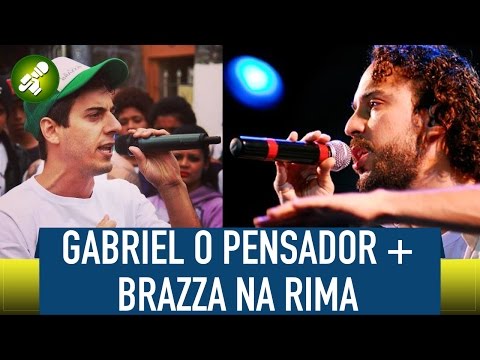 Gabriel o Pensador e Fabio Brazza improvisando na rima