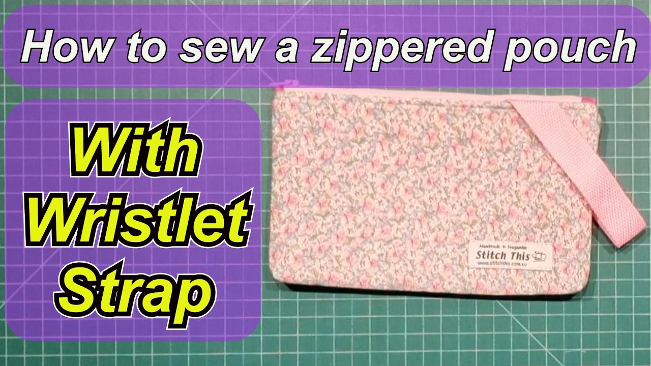 How to Sew a Zippered Pouch with a Webbing Wristlet Strap. Viewer-Request: Unique Webbing Detail!