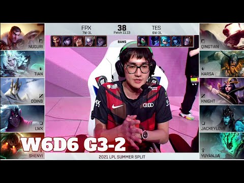 FPX vs TES - Game 2 | Week 6 Day 6 LPL Summer 2021 | FunPlus Phoenix vs Top Esports G2