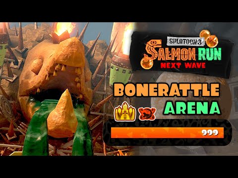 Splatoon 3 Salmon Run - NEW Bonerattle Arena Gameplay (EVP 999 & HAZARD LEVEL MAX)