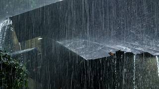Fall asleep quickly: Heavy rain and intense thunder—rain sounds for deep sleep.