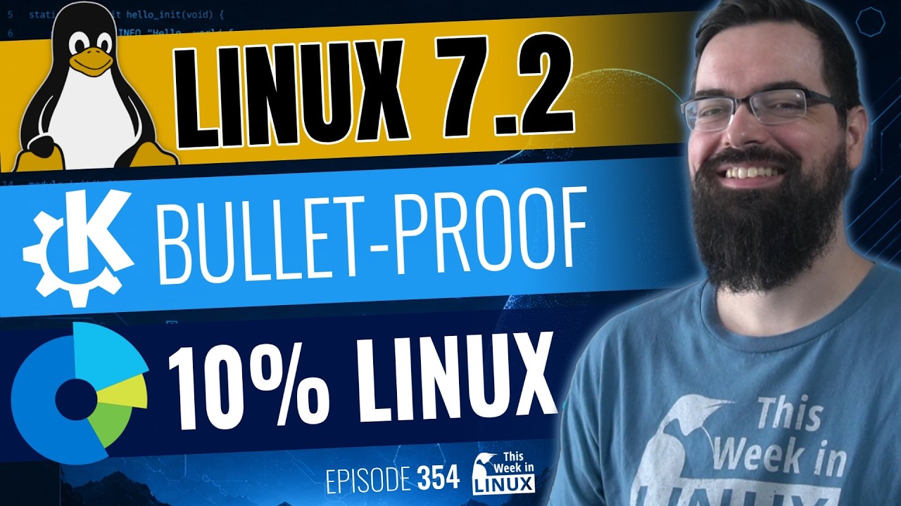 Linux 7.2, Linux Hits 10% Market Share, AUR Update, Fedora on Framework, KDE LTS, & more Linux news