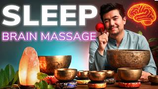 *BRAIN MASSAGE for DEEP SLEEP* Singing Bowl Frequencies | Melatonin Boosting Sound Bath, DIM SCREEN
