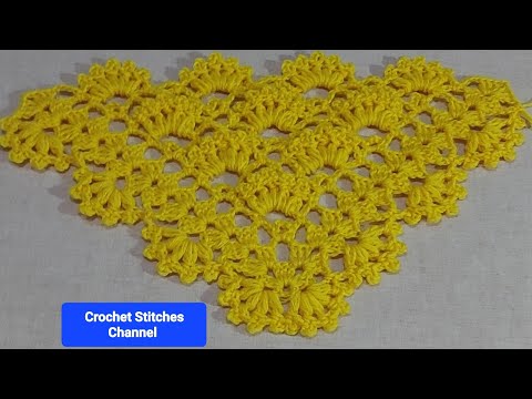 Crochet shawl with fan stitch (easy tutorial)
