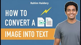 JPEG to Text | Extract Text from Image Easily | By Rahim Haidery