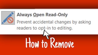 How to Remove Always Read-only option | Hindi Tutorial | Excel #Hindi tutorial#Excel basic