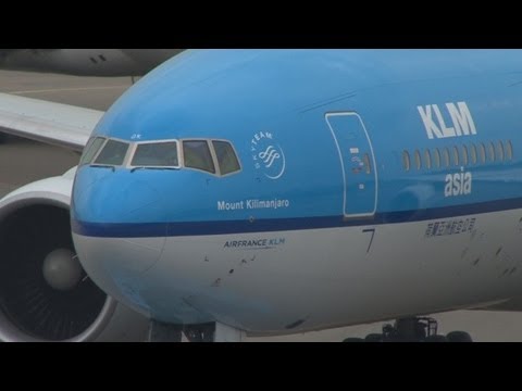 KLM Asia PH-BQK Boeing 777-206(ER) preparing for departure Schiphol Airport Amsterdam