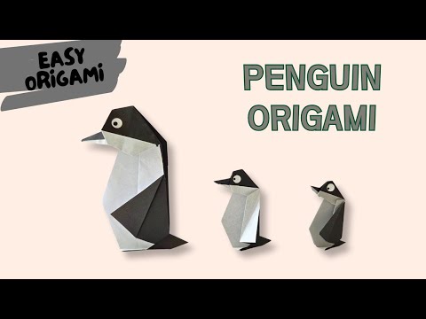 Pink Origami Penguin Tutorial Cute Paper Penguin Craft for Kids Beginners