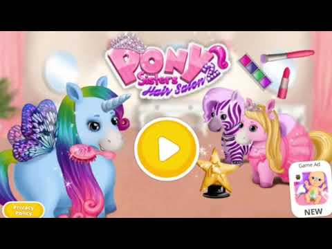 Fun baby pony care kids game play-pony sisters hair salon -play pet horse makeover games for girl