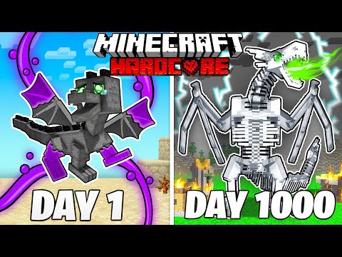 I Survived 1000 Days As A CURSED DRAGON In Hardcore Minecraft: Full Story