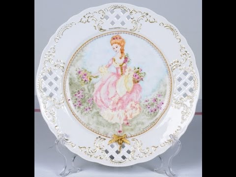 Como pintar una rosa - Pintar un plato de porcelana Maria Antonieta