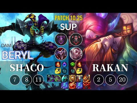 DWG BeryL Shaco vs Rakan Sup - KR Patch 10.25