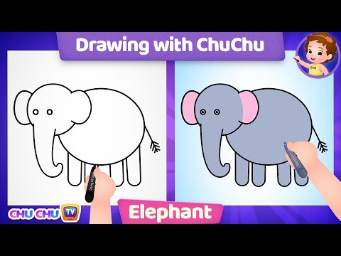 How to Draw an Elephant Step by Step? More Drawings with ChuChu - ChuChu TV Drawing Lessons for Kids