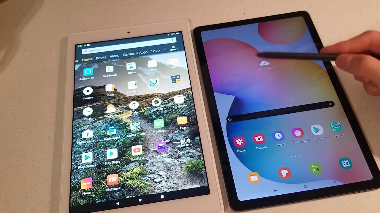 Samsung tab s6 lite vs 2019 amazon fire hd10 comparison