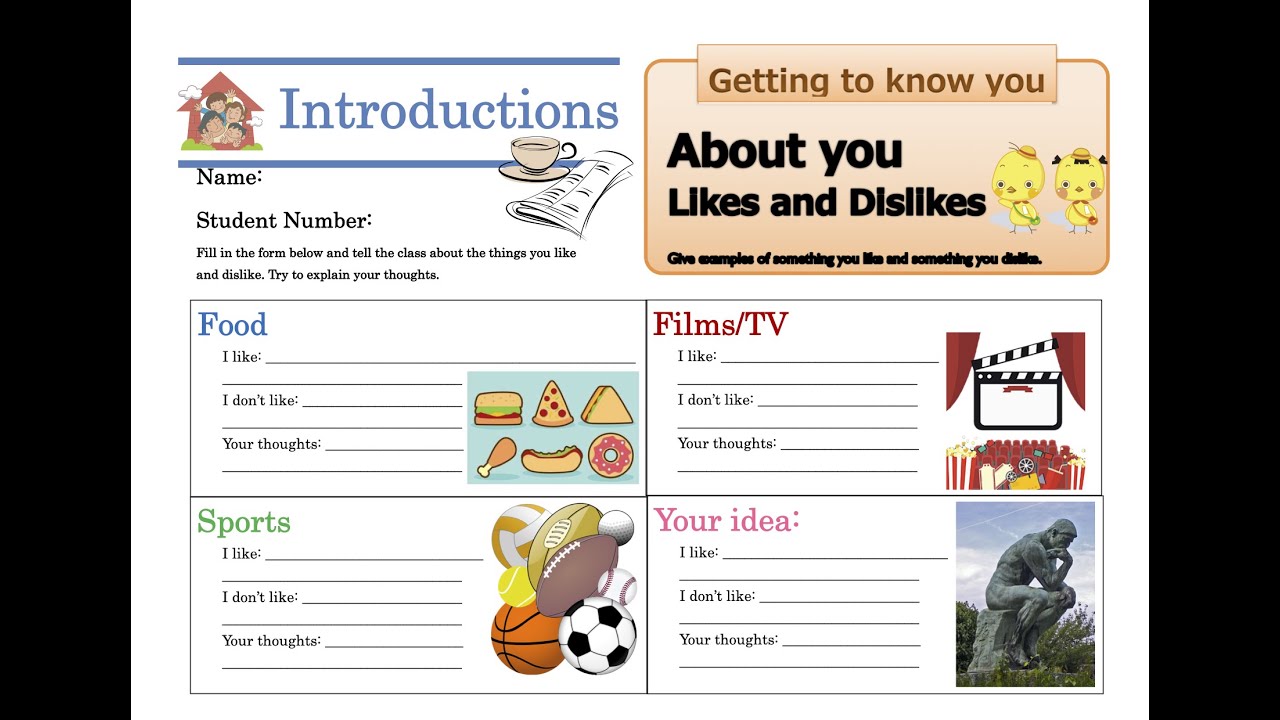 Self-introduction Worksheet