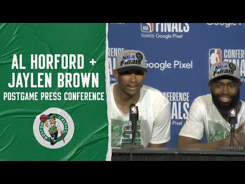 Jaylen Brown + Al Horford Postgame Media Availability ' ECF Game 7 ' Boston Celtics at Miami Heat