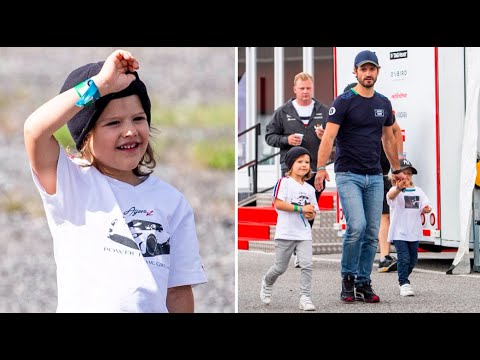 Carl Philip största supporters på racingbanan - sönerna Alexander och Gabriel