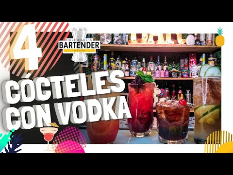 🚀 4  TRAGOS CON VODKA 🍹 RECETAS FACILES / TUTORIAL / BARTENDER