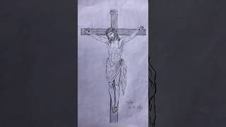 How to draw Jesus Christ on the cross with pencil✏ #shorts #jesus #pencildrawing