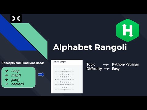 Alphabet Rangoli Hackerrank Solution Python String Pattern Printing