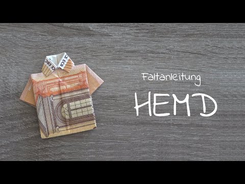 Fold a shirt out of 50 EURO, make money gifts, folding instructions banknote as a shirt 50 Euro note