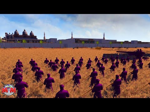 Purple ARMIES Attack the Orange Capital City ! Army Men Of War Battle Simulator (WAVE 1)