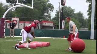 High-energy Alabama LB coach Tosh Lupoi leads 2015 spring practice drills