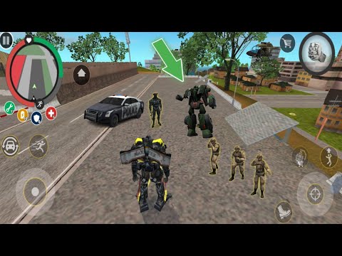Rope Hero: vice town (Transformers fight with the green robot car) Rope Hero: vice town New #update
