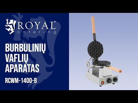 vaizdo įrašas - Burbulinių vaflių aparatas - 1 415 W