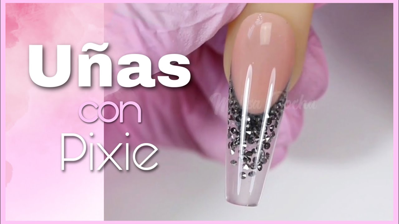 Uñas de Acrilico con Cristal PIXIE 💅🏼✨