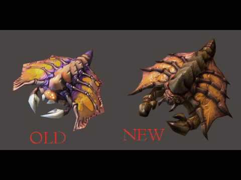 Starcraft II Old vs New Zerg units' models