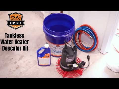 Chromex Tankless Water Heater Flush Kit with Certified Descaling Solution and Extra Strength Pump