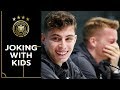 Reus, Havertz & Gnabry can't stop laughing at kids press conference