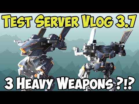 War Robots Test Server Vlog: New Robot Falcon with 3 Heavy Weapons - WR