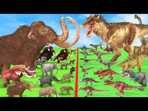 Prehistoric Mammals vs Modern Mammals Size Comparison Mammoth Vs Dinosaurs Animal Epic Battle