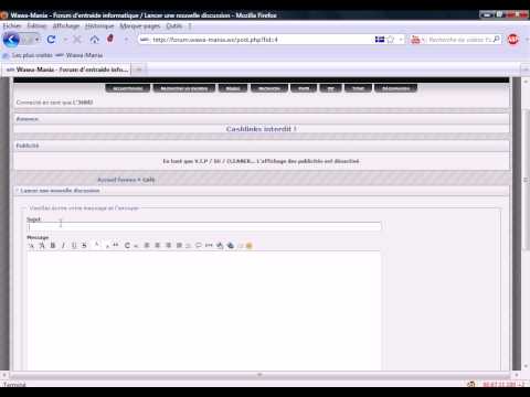 Création d'une discussion sur Wawa Mania