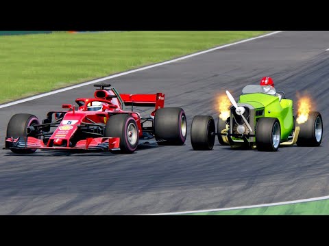 Ferrari F1 2018 vs AirPlane Car - Monza