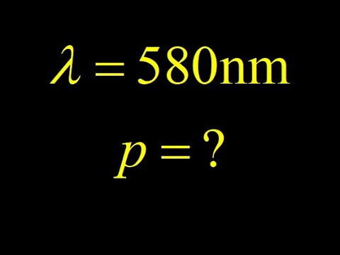 580nm visible wavelength photon: momentum of a photon using p=h/lambda.  Apply p=h/lambda.