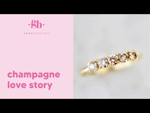 Love Story Champagne Five Stone Round Cut Diamond Band