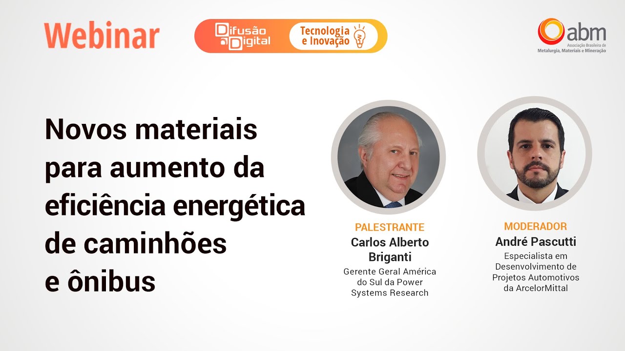 Webinar Novos materiais para aumento da eficiência energética de caminhões e ônibus