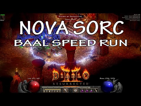 Nova Sorceress - Baal Speed Run - Diablo 2 Resurrected