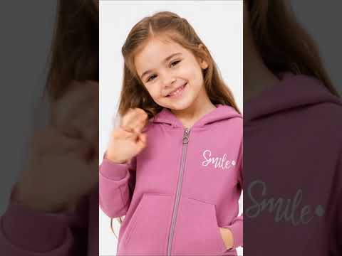 Костюм для девочки с принтом Smile на молнии двунитка - фото 1 - id-p1384509381