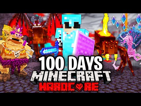 I Survived 100 Days in the NETHER on Hardcore Minecraft.. Here's What Happened..