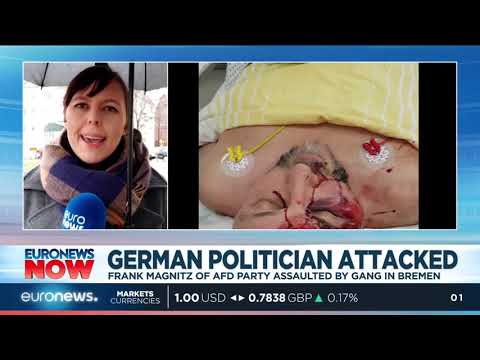 Franz Magnitz of AfD party assaulted by gang in Bremen, Germany | #EuronewsNow