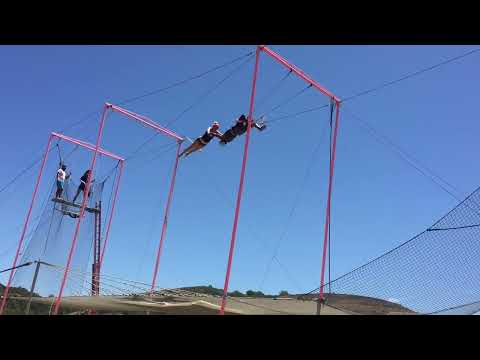An Aussie whip with return on the flying trapeze. 