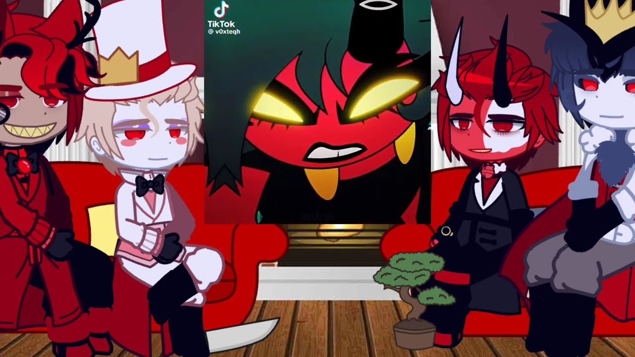 Hazbin Hotel and Helluva Boss react's to each other || Gacha life || HAPPY NEW YEAR 🎆🎉