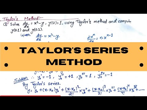 Taylor's series method